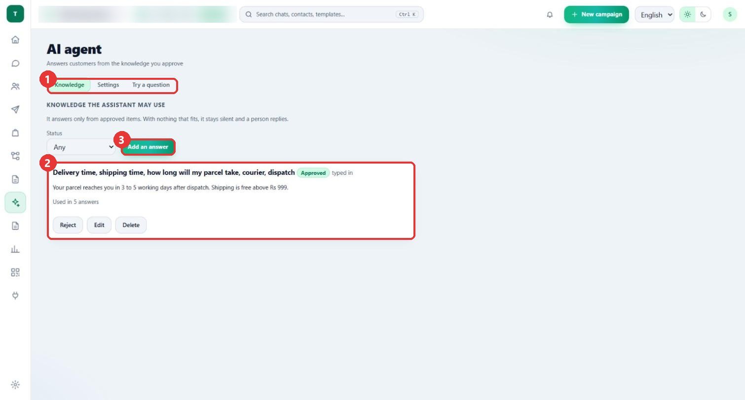 See the saved answers