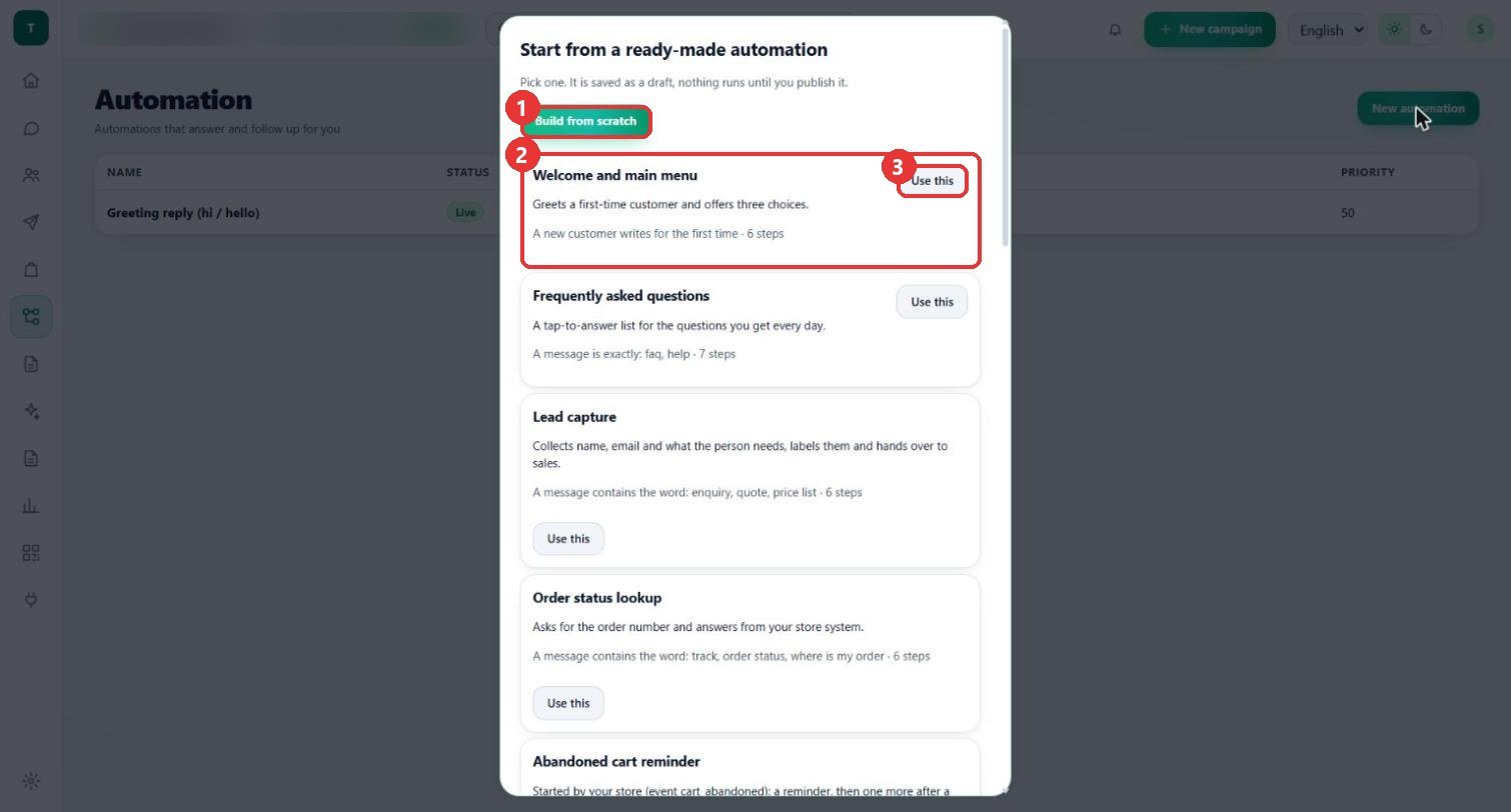 Start from a ready-made automation