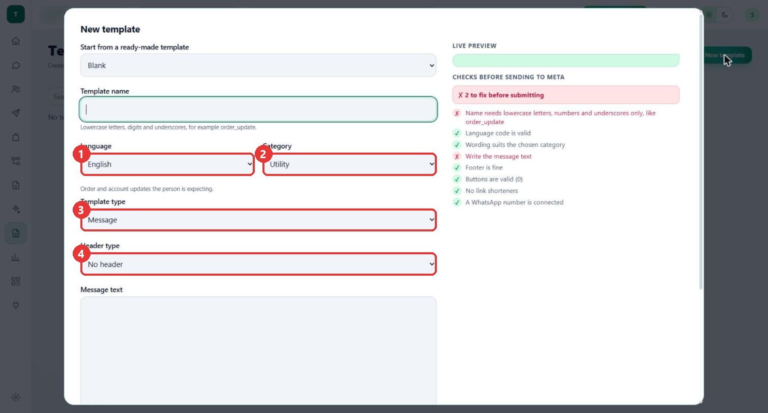 Language, category and header