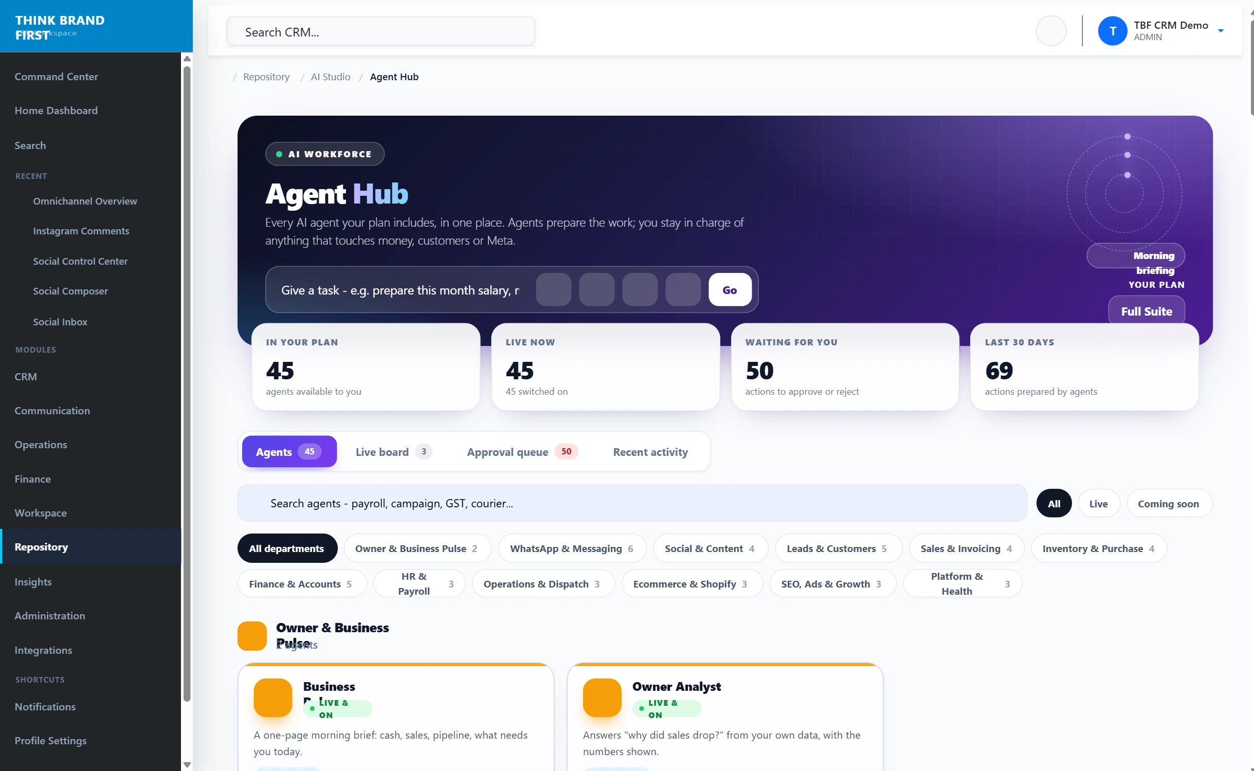 TBFCRM AI Agents: Agents that do the checking for you